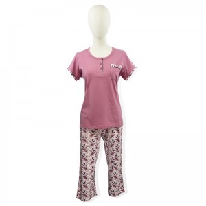 Excellent quality Loungewear -
 Cotton women’s Short Sleeved and 3/4 Pant Pajama – HONGHUA