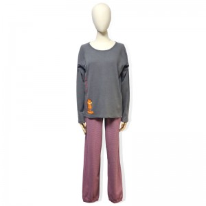 Dark Grey Cotton Women’s Long Sleeved Pajama