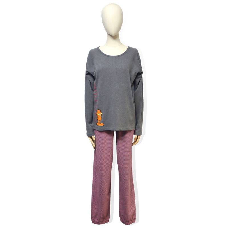 Reasonable price Valentines Pajamas -
 Dark Grey Cotton Women’s Long Sleeved Pajama – HONGHUA