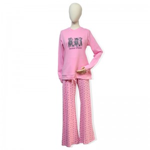 Hot-selling Ladies Robe -
 PINK Cotton Women’s Long Sleeved Pajama – HONGHUA