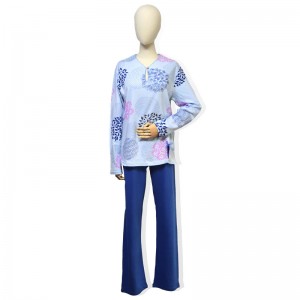 Cotton Women’s Long Sleeved Pajama BLUE