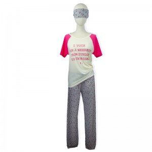 Cotton Women’s Seamless Sleeved Pajama with blindfold