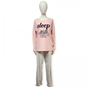 High definition Cotton Knitting -
 PINK Cotton Women’s Long Sleeved Pajama INTERLOCK – HONGHUA