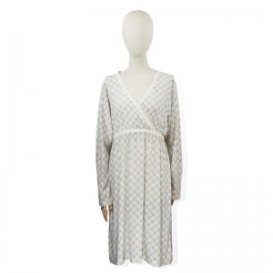 Hot-selling Ladies Robe - Cotton women’s Long sleeved Sleepshirt White – HONGHUA
