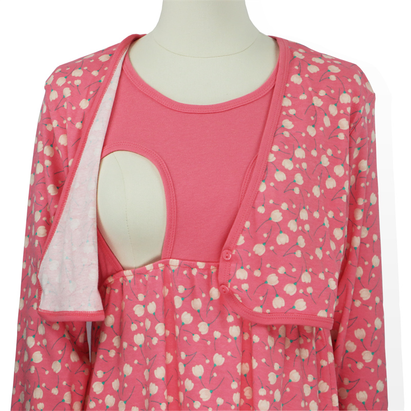 Good quality Custom T Shirt -
CVC women’s Lactating MAMA Sleepshirt PEACH – HONGHUA detail pictures