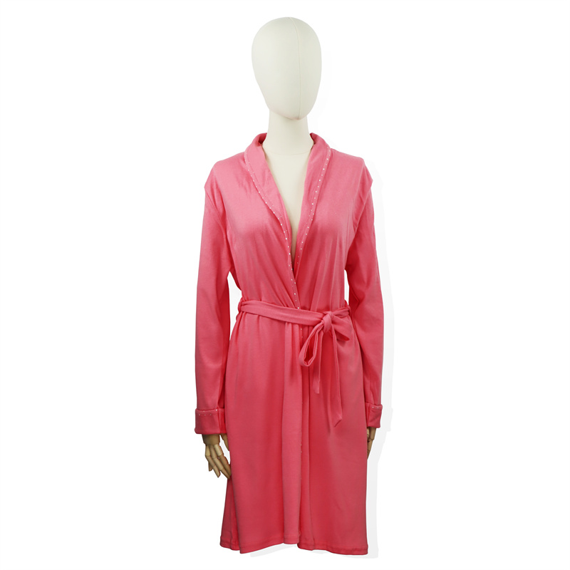 Cotton women’s Long sleeved Gown PEACH Featured Image
