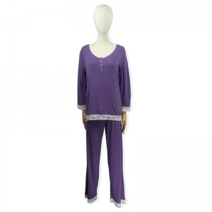 Manufacturer for Jersey -
 Rib Cotton Women’s Long Sleeved Pajama – HONGHUA