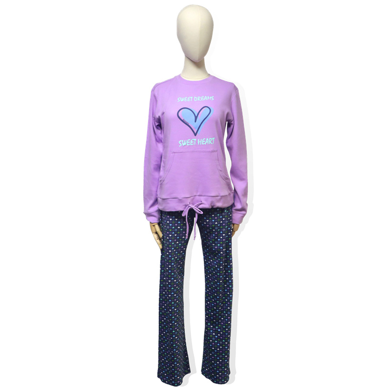 China wholesale Ladies Shirt -
 Violet Cotton Women’s Long Sleeved Pajama  – HONGHUA